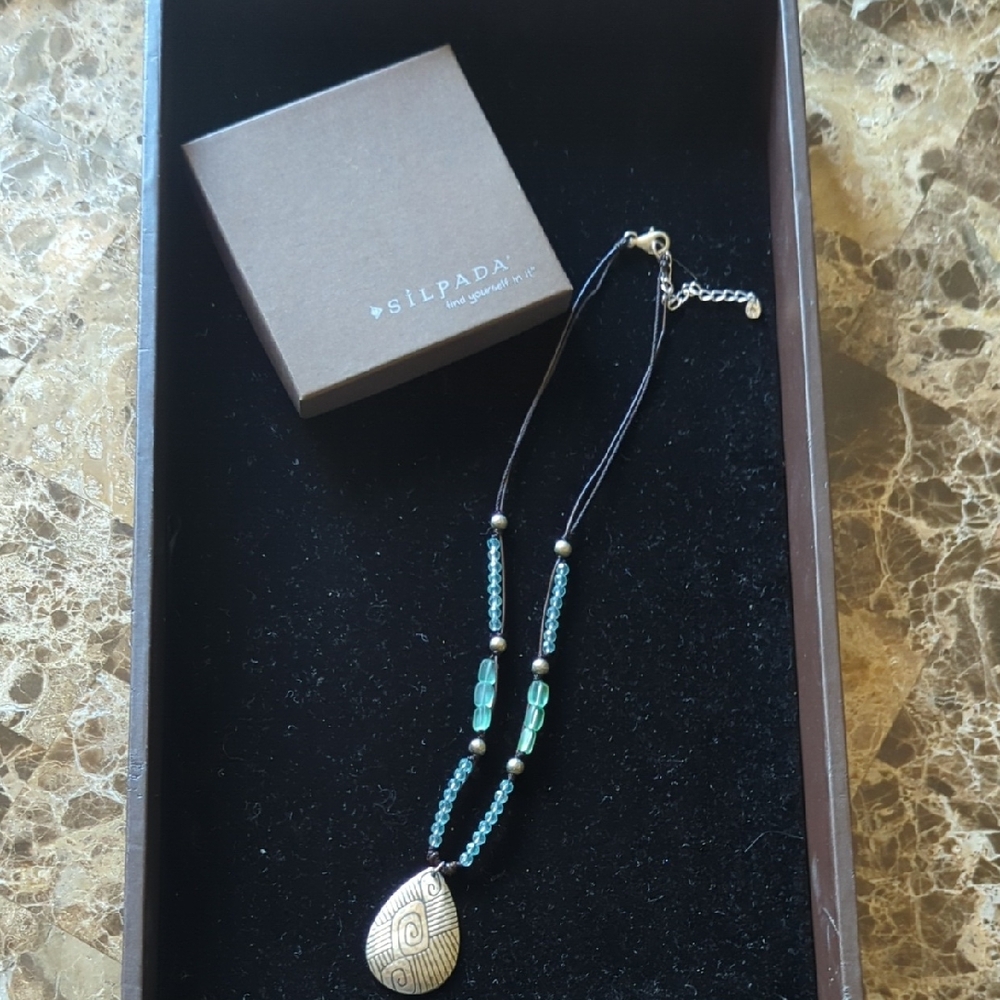Silpada Silver and Blue Statement Necklace